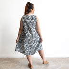 Pintuck Smock Dress - Botanicals Navy