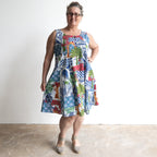 Pintuck Smock Dress - Greek Island Blue