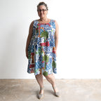 Pintuck Smock Dress - Greek Island Blue