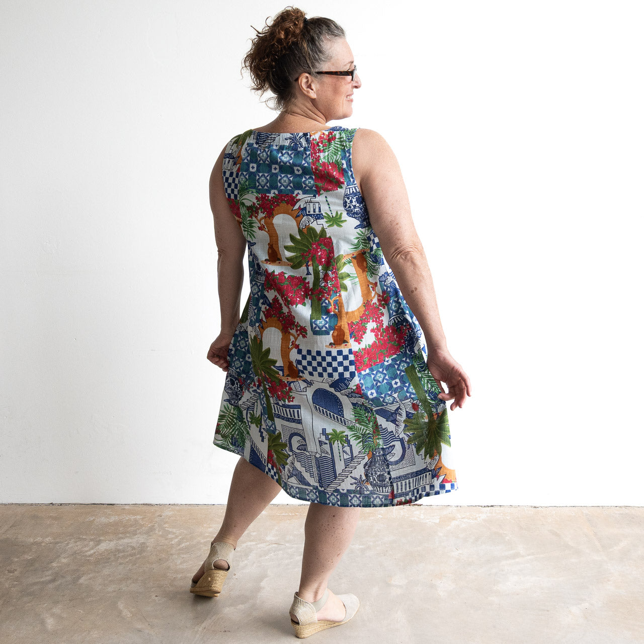 Pintuck Smock Dress - Greek Island Blue