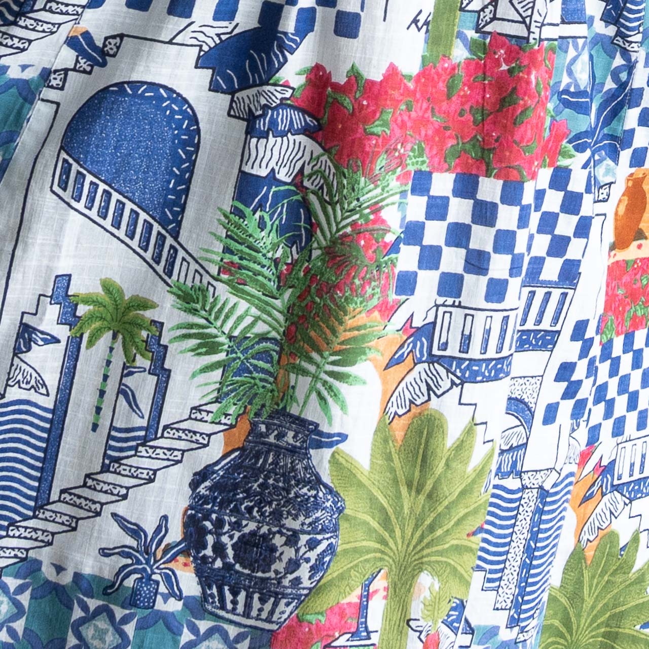 Pintuck Smock Dress - Greek Island Blue