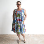 Pintuck Smock Dress - Greek Island Blue