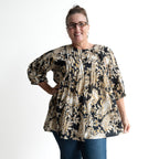Pintuck Blouse Top - Paisley Nouveau