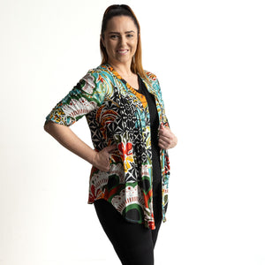Pleat Button-Through Tunic Blouse by Orientique Australia - Guaratiba - 62756