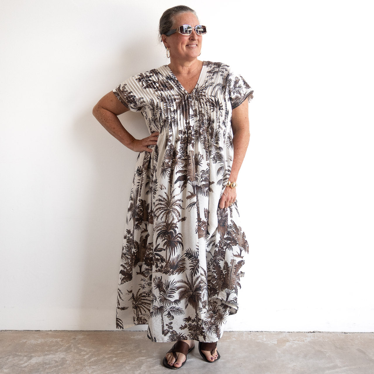 Pleat Shaped Midi Dress - Borneo