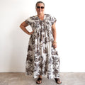 Pleat Shaped Midi Dress - Borneo