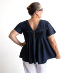 Pleat Shaped Top - Summer Denim