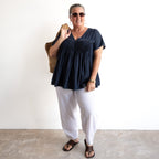 Pleat Shaped Top - Summer Denim