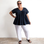 Pleat Shaped Top - Summer Denim