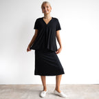 Pleat Tee by KOBOMO Bamboo - Flutter Sleeve