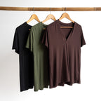 Pleat Tee by KOBOMO Bamboo - Flutter Sleeve