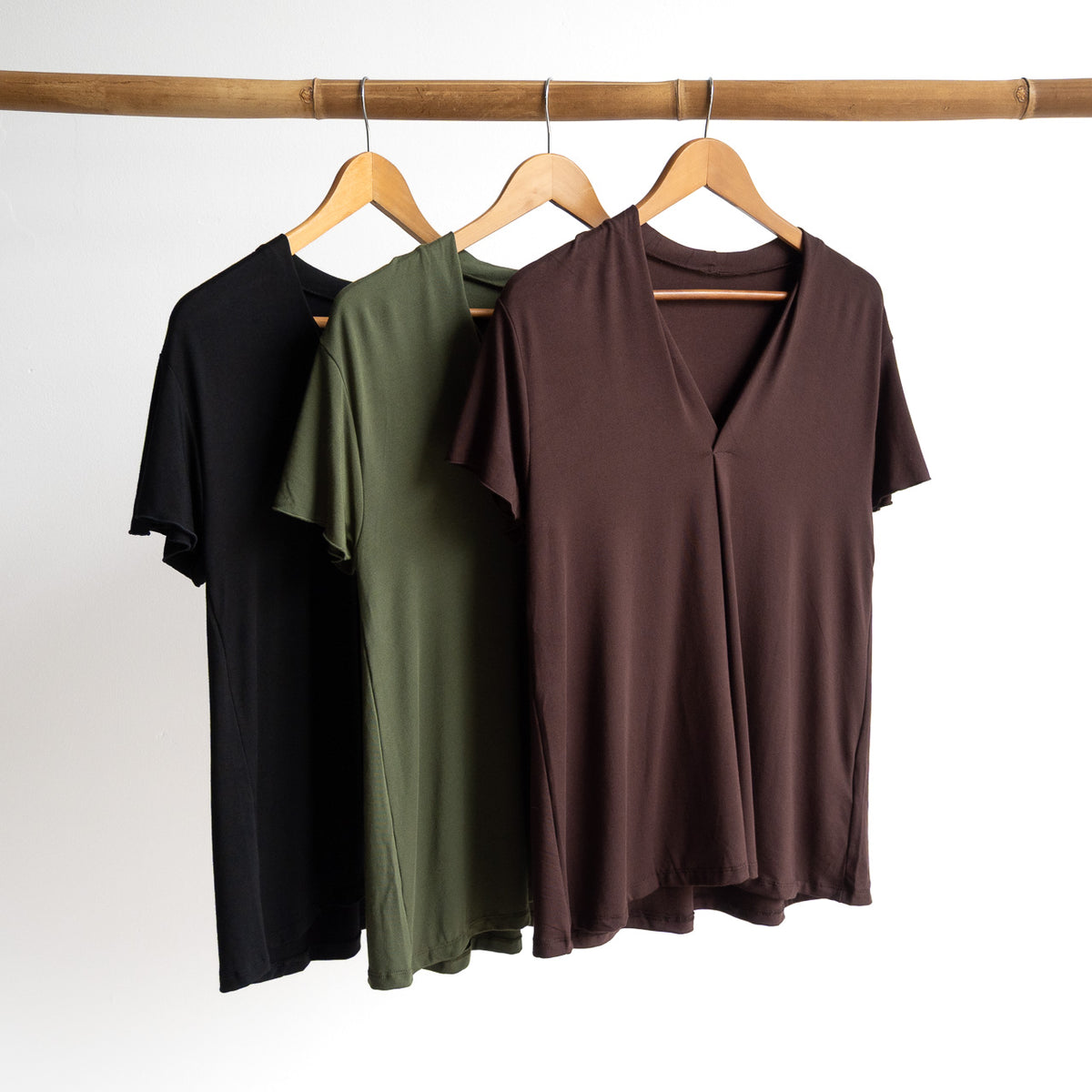 Pleat Tee by KOBOMO Bamboo - Flutter Sleeve