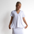 Pleat Tee by KOBOMO Bamboo - Flutter Sleeve