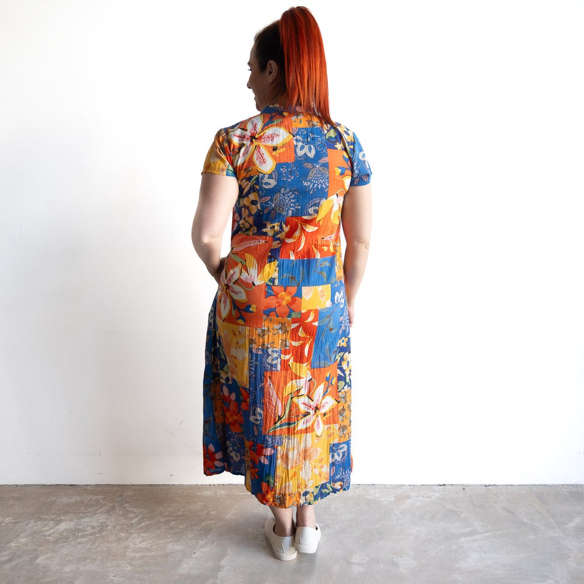 Twist It Pleated Midi Dress - Rousilion - 71019