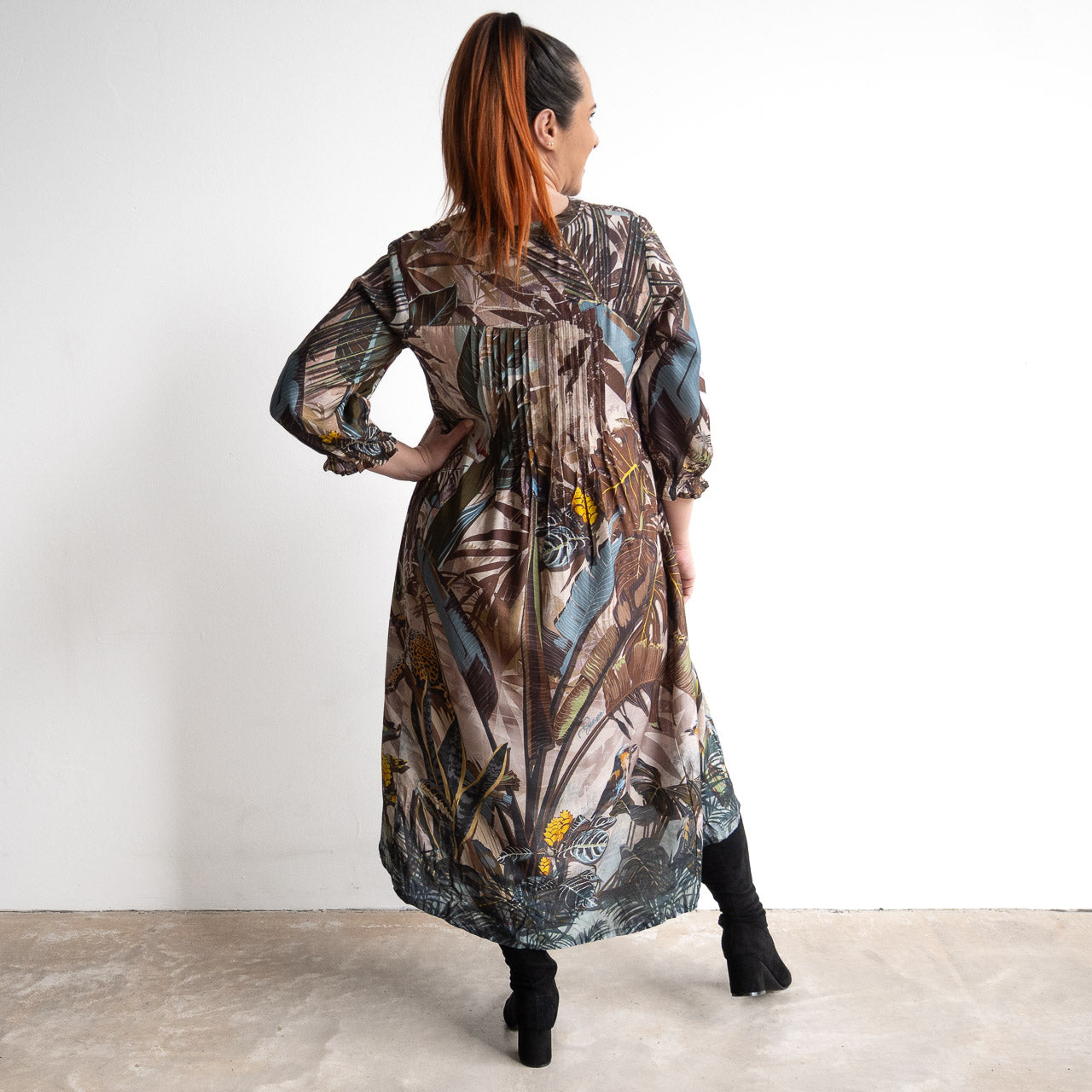 Pleated Shirt Dress by Escape - Almasa - 31068