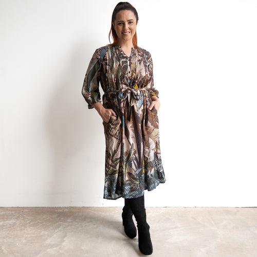 Pleated Shirt Dress by Escape - Almasa - 31068