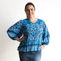 Poet Blouse - 32535 - Paisley Blue