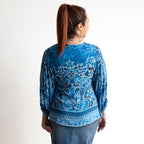 Poet Blouse - 32535 - Paisley Blue