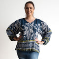 Poet Blouse - 32535 - Navy Floral