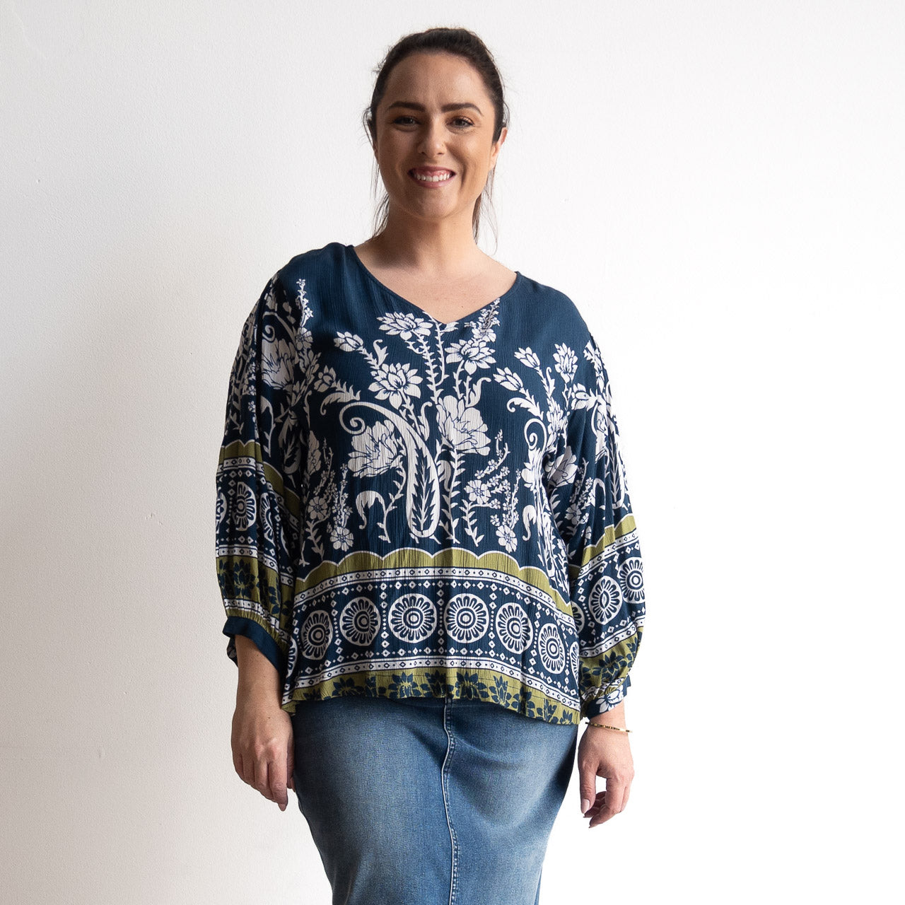 Poet Blouse - 32535 - Navy Floral