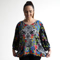 Poet Blouse by Orientique Australia - Paisley Black - 82229