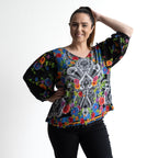 Poet Blouse by Orientique Australia - Paisley Black - 82229