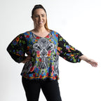 Poet Blouse by Orientique Australia - Paisley Black - 82229