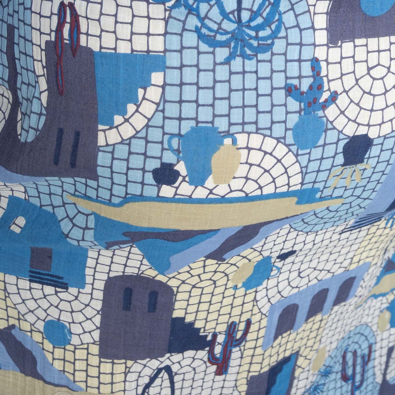 Poolside Cotton Shirt Dress - Greece Blue