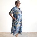 Poolside Cotton Shirt Dress - Greece Blue