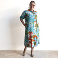 Poolside Cotton Shirt Dress - Greek Island Aqua