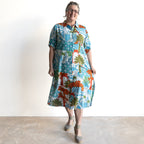Poolside Cotton Shirt Dress - Greek Island Aqua