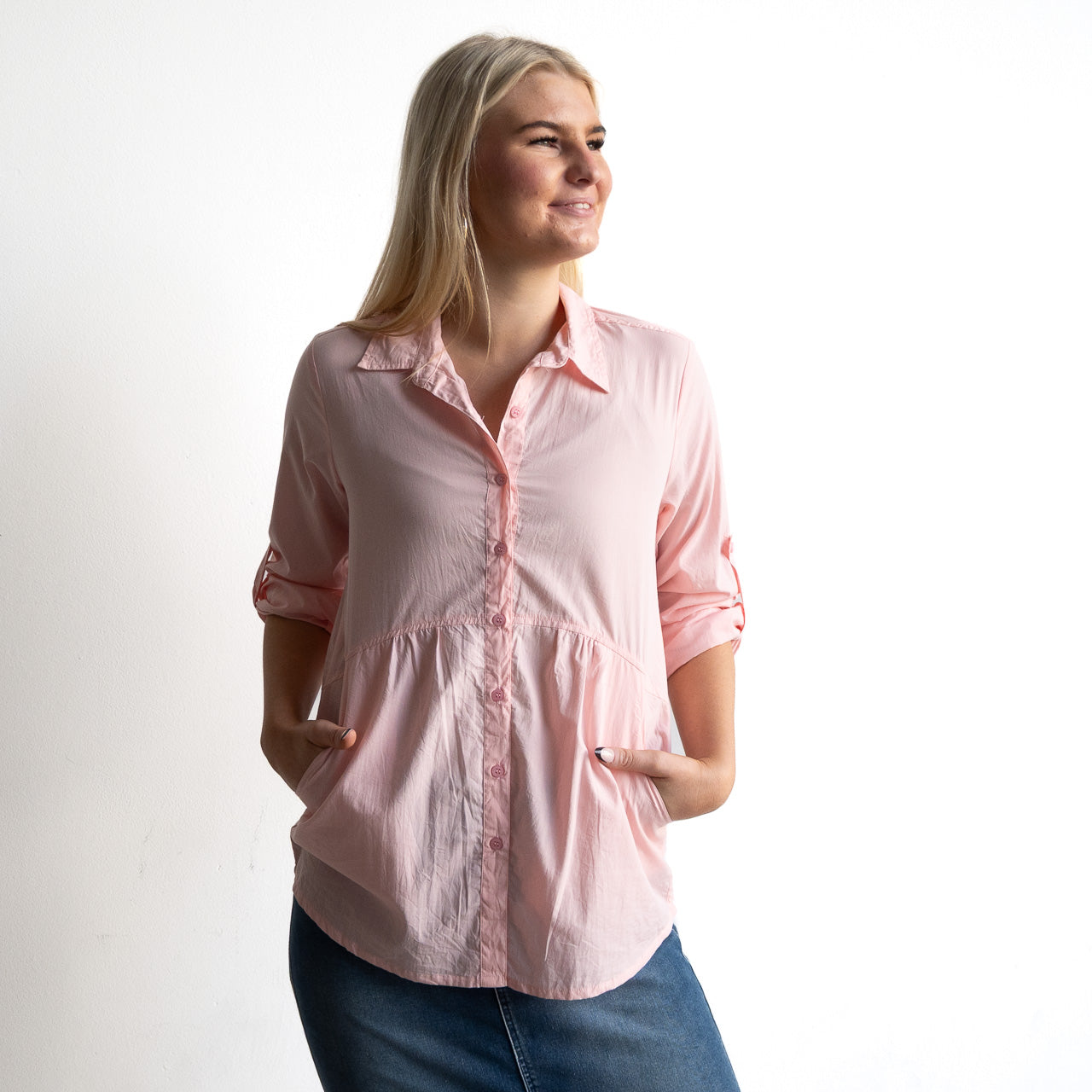 Poplin Pocket Shirt Blouse - 42244