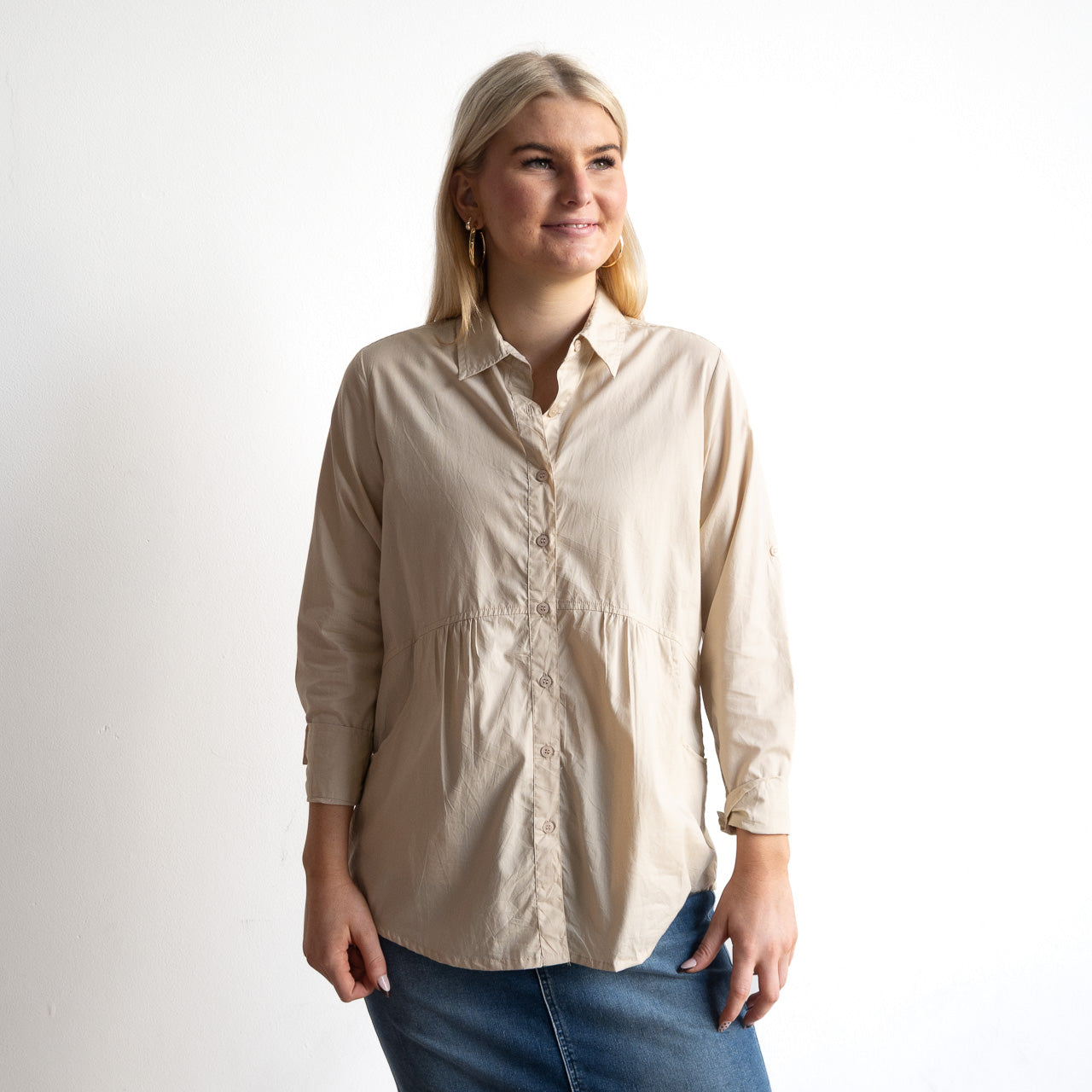 Poplin Pocket Shirt Blouse - 42244