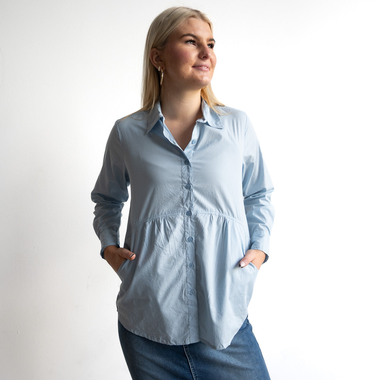 Poplin Pocket Shirt Blouse - 42244