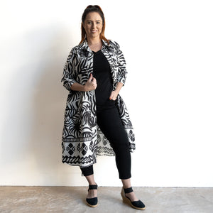 Poplin Shirt Dress by Orientique Australia - Suriname Black - 40174