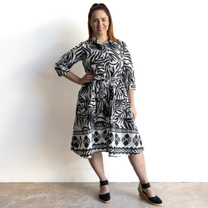Poplin Shirt Dress by Orientique Australia - Suriname Black - 40174