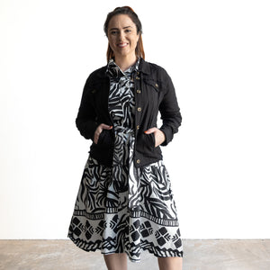 Poplin Shirt Dress by Orientique Australia - Suriname Black - 40174