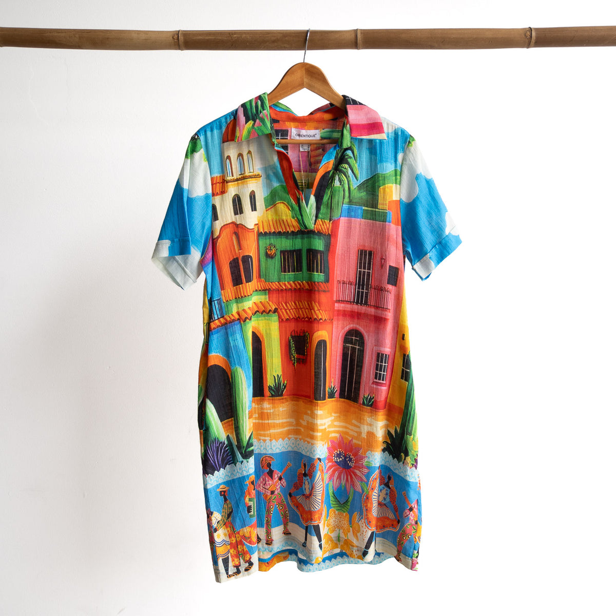 Postcard Collared Dress - Mexicana - 21885M