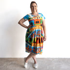 Postcard Cotton Dress - Mexicana - 21880M