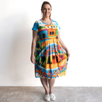 Postcard Cotton Dress - Mexicana - 21880M