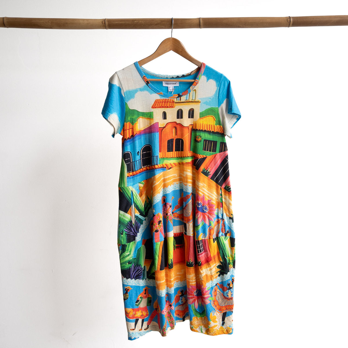 Postcard Cotton Dress - Mexicana - 21880M