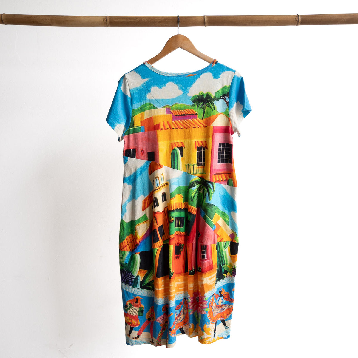 Postcard Cotton Dress - Mexicana - 21880M