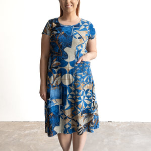 Postcard Cotton Knit A-line Dress by Orientique Australia - Wyndham - 20147