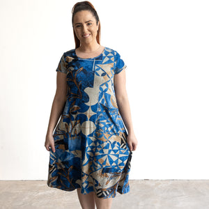 Postcard Cotton Knit A-line Dress by Orientique Australia - Wyndham - 20147