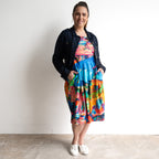 Postcard Cotton Knit Dress - French Restaurant - 21880F