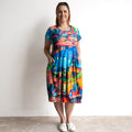 Postcard Cotton Knit Dress - French Restaurant - 21880F