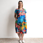 Postcard Cotton Knit Dress - French Restaurant - 21880F