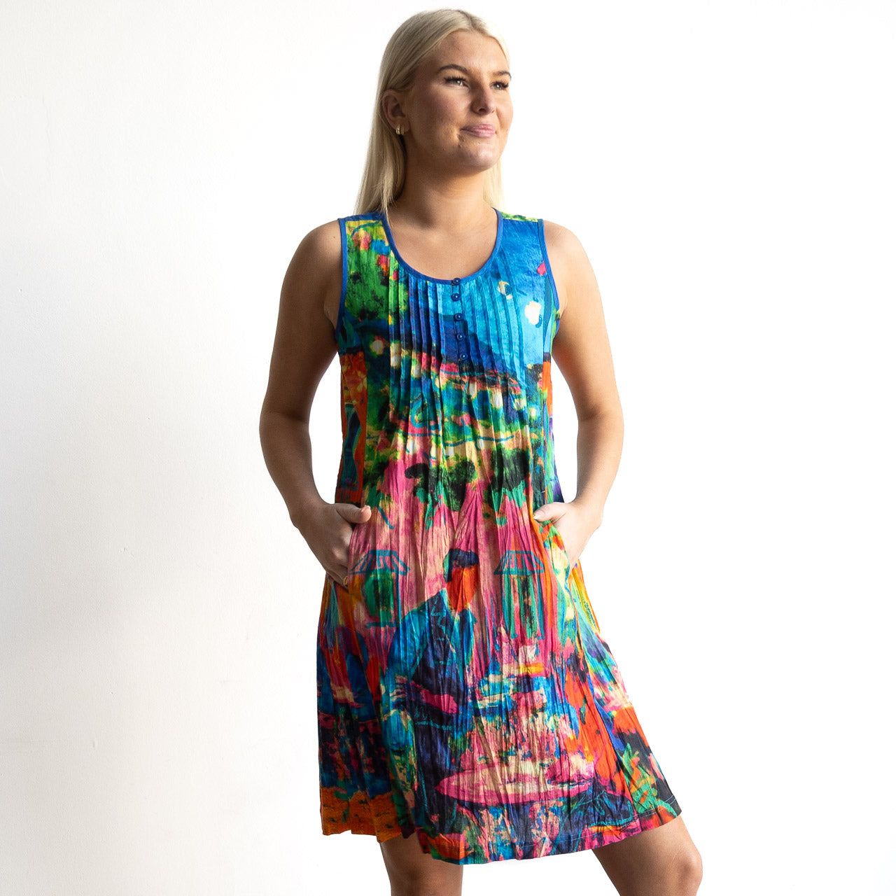 Postcard Twist It Shift Dress - French Restaurant - 21884F