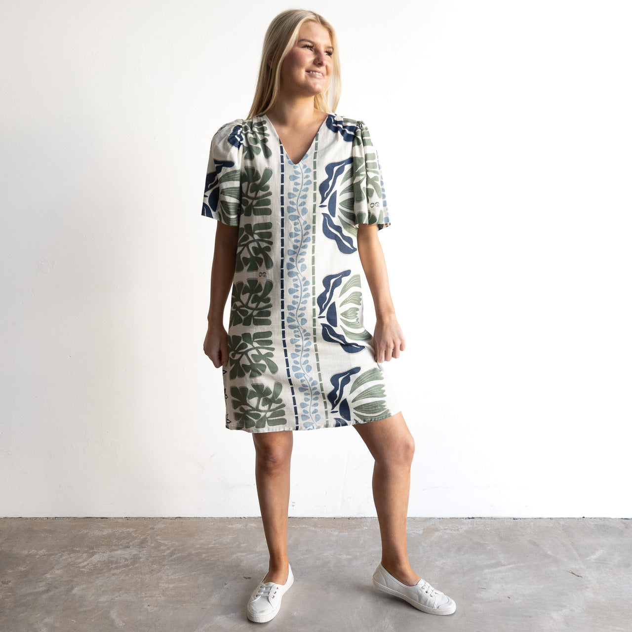 Puff Sleeve Shift Dress - Liberte - 40294