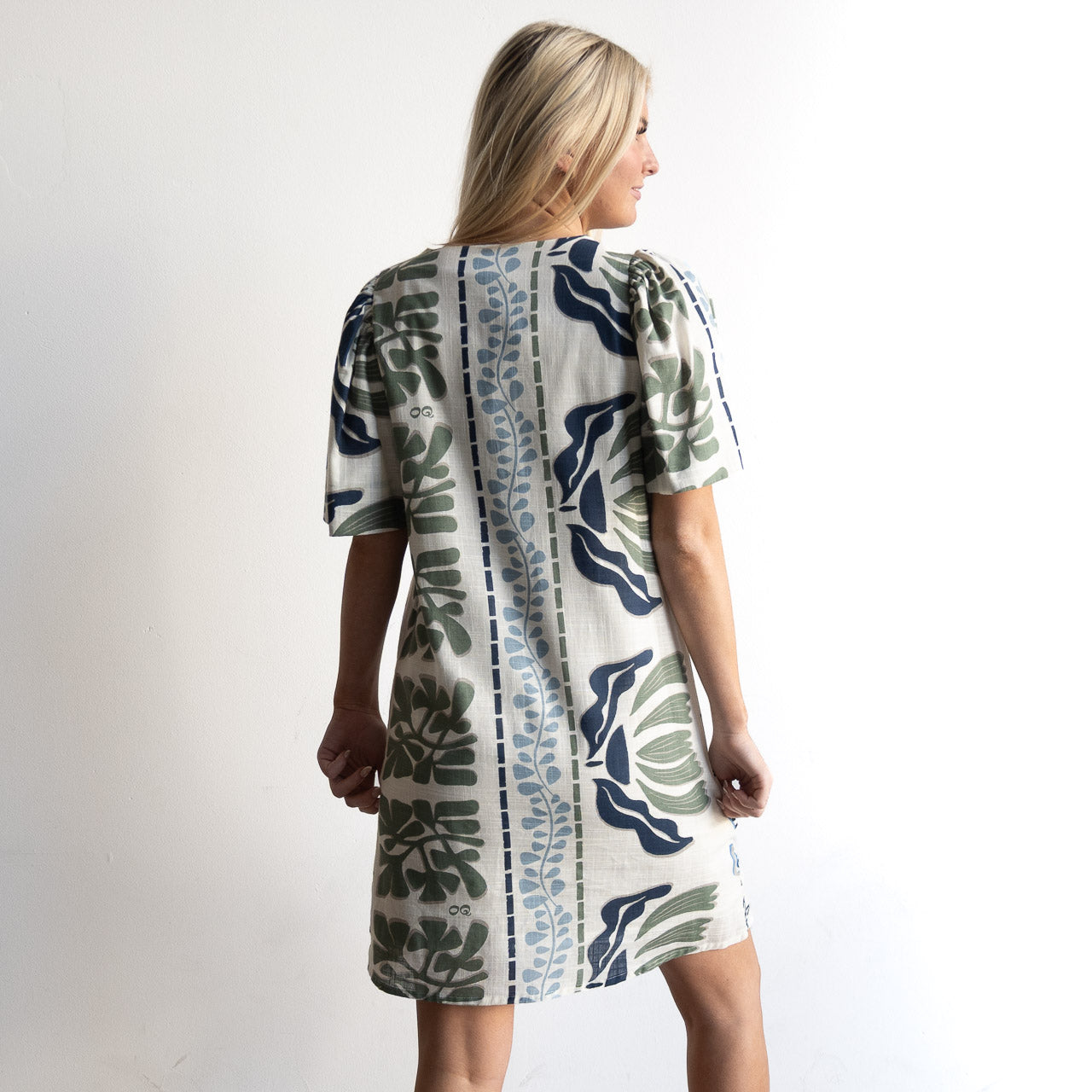 Puff Sleeve Shift Dress - Liberte - 40294